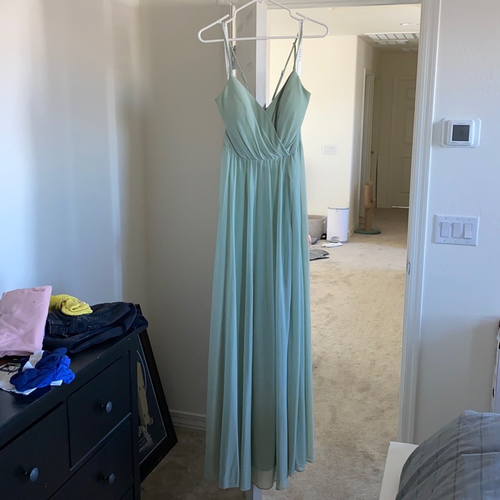 Dusty Sage Azazie Bridesmaid dress